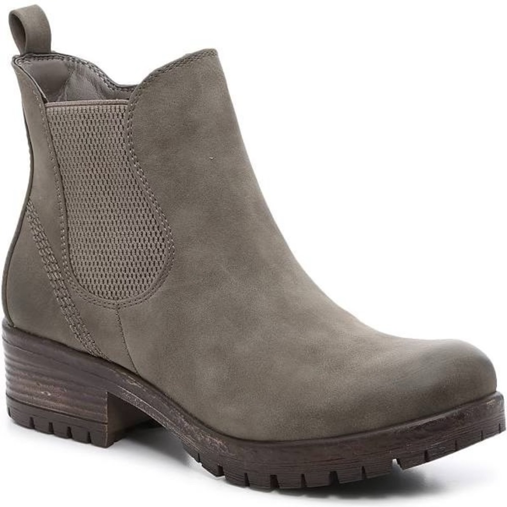 Gray Chelsea Boots Ankle Boots Bootie Crown Vintage zip up faux leather
